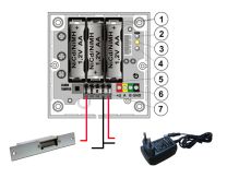 Das Jablotron JA-120N Busmodul zur Steuerung eines elektrischen Schlosses. 
