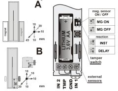 Jablotron JA-81M wireless magnetic door detector and universal transmitter