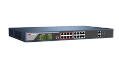 Hikvision DS-3E0318P-E, 16 Ports 100Mbps Unmanaged PoE Switch