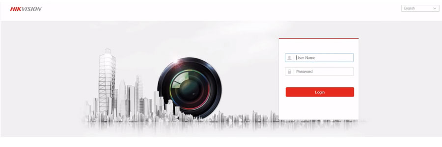 Hikvision camera inlogscherm Hikvision camera inlogscherm